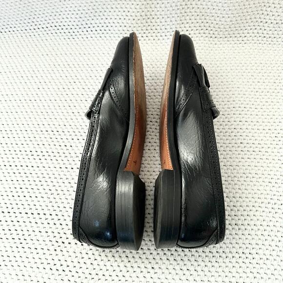 Allen Edmonds Bridgeton Black Penny Loafer Wing Tip Tassel Slip On Brogue 12C - Picture 10 of 11